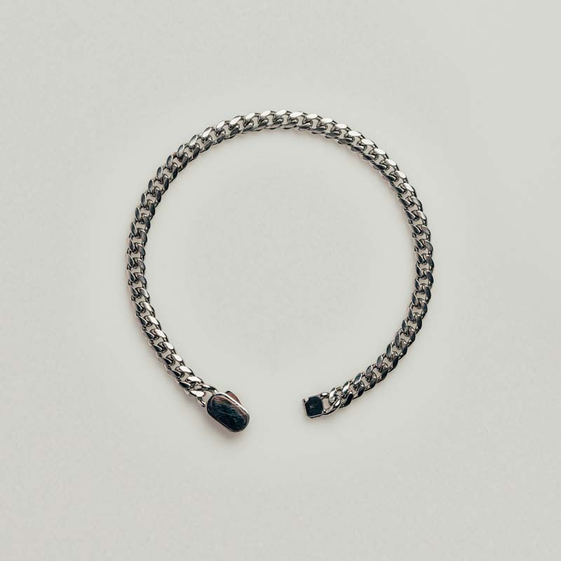 (FREE W/ $100+ ORDER) Silver Cuban Bracelet
