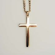 Cross Pendant + Rope Chain Set (Gold)