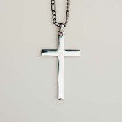 Cross Pendant + Silver Cuban Set (Silver)