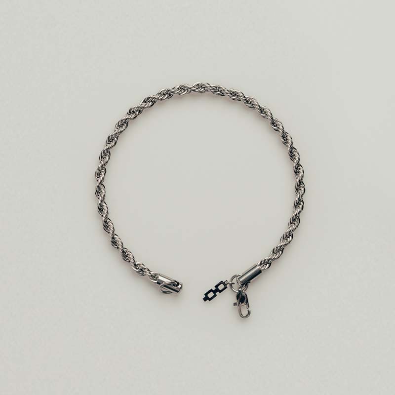 (FREE W/ $30+ ORDER) Silver Rope Bracelet