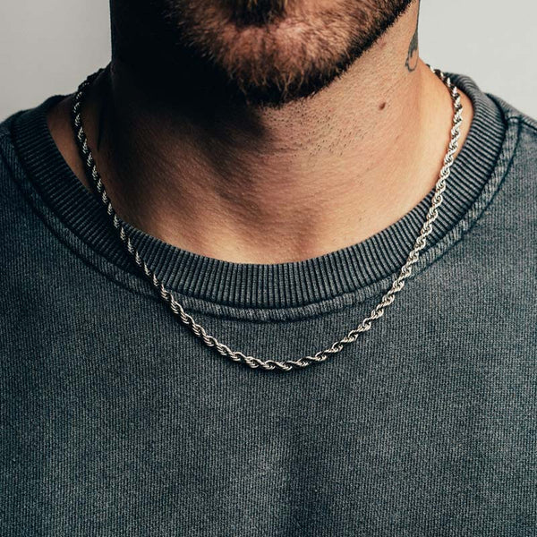 Silver Rope Chain (4mm) – Chaind - The Chain Authority