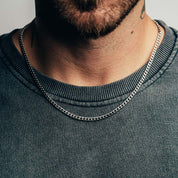 Cross Pendant + Silver Cuban Set (Silver)